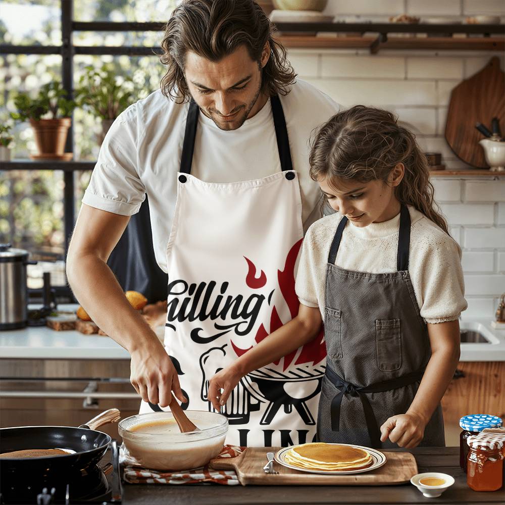 Chilling and Grilling - Grilling Apron |  Durable High Quality Material with Adjustable Straps