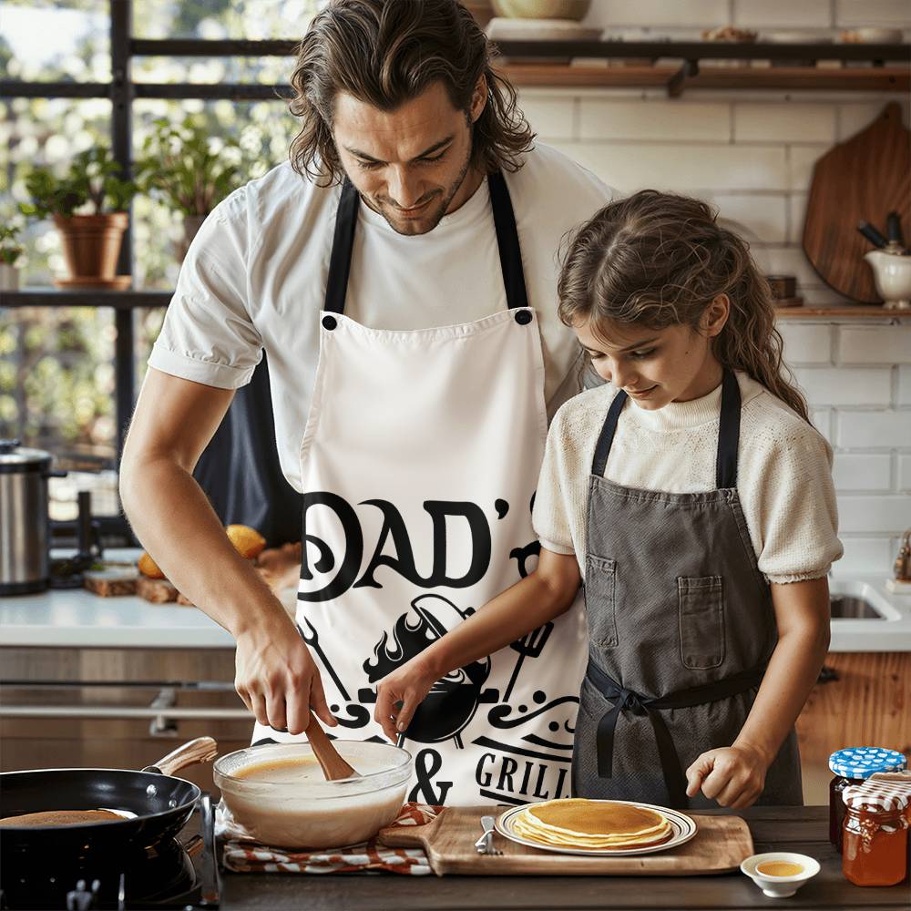 Dad's Bar & Grill Services | Grilling Apron | Durable High Quality Material with Adjustable Straps