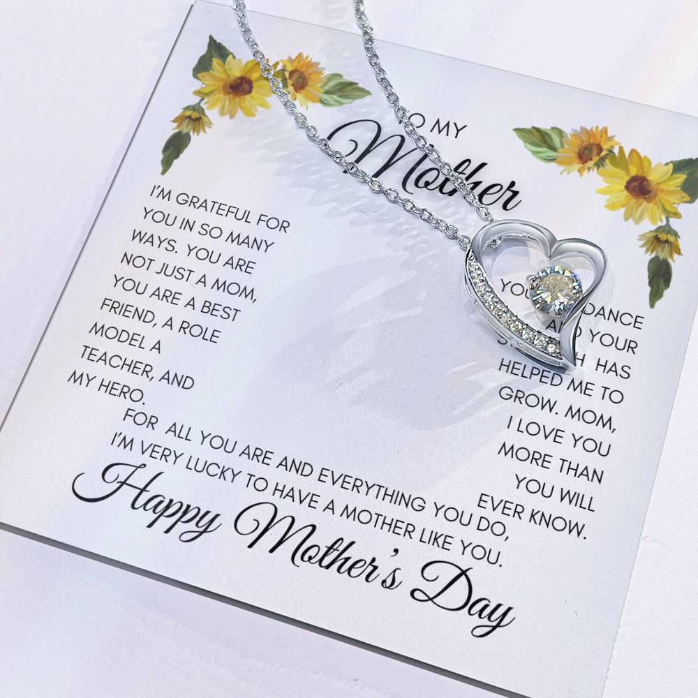 To My Mom | My Best Friend | My Hero | Yellow Flowers | Forever Love Necklace | Mother's Day Gift