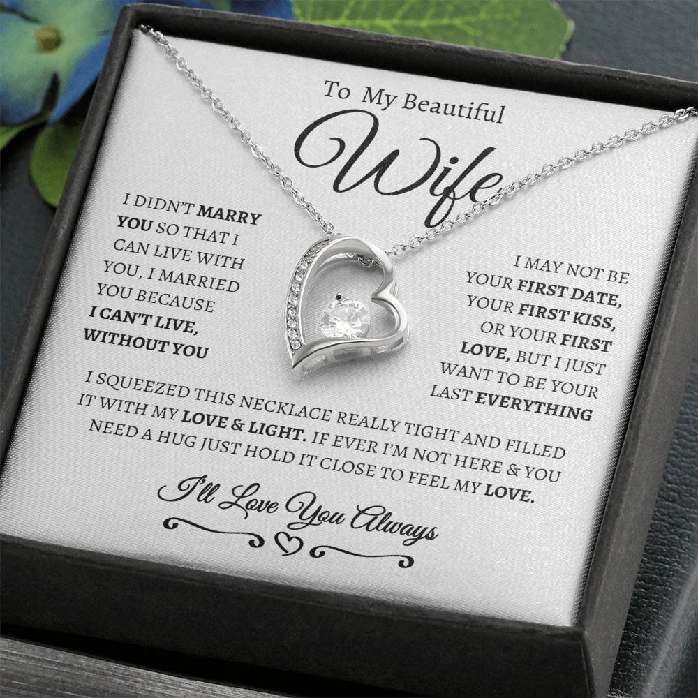 To My Wife | Generic From Line | Forever Love Necklace  | Black on White