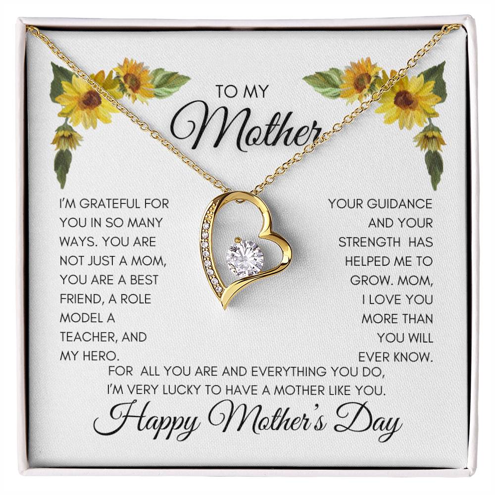 To My Mom | My Best Friend | My Hero | Yellow Flowers | Forever Love Necklace | Mother's Day Gift