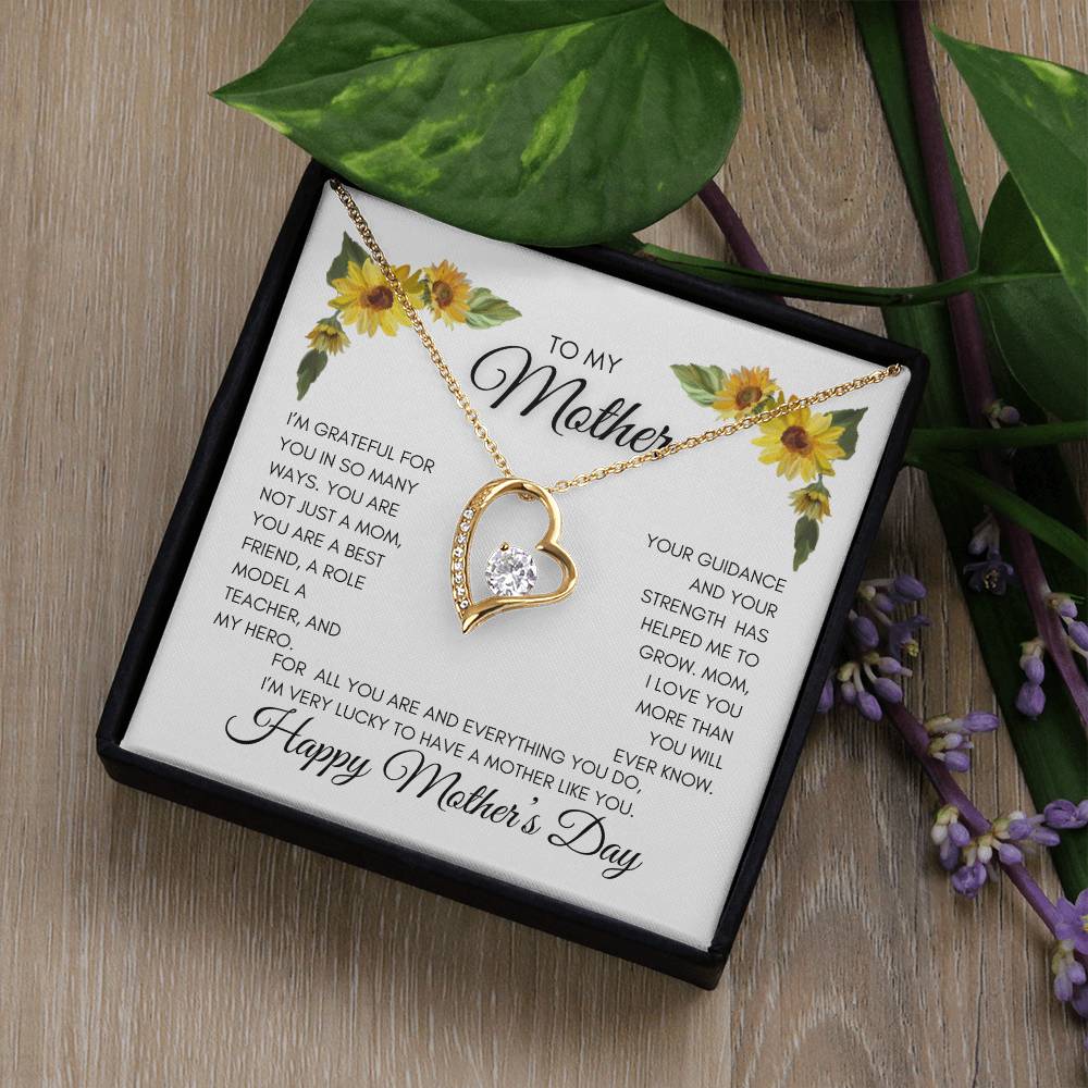 To My Mom | My Best Friend | My Hero | Yellow Flowers | Forever Love Necklace | Mother's Day Gift