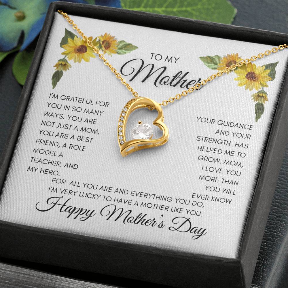 To My Mom | My Best Friend | My Hero | Yellow Flowers | Forever Love Necklace | Mother's Day Gift